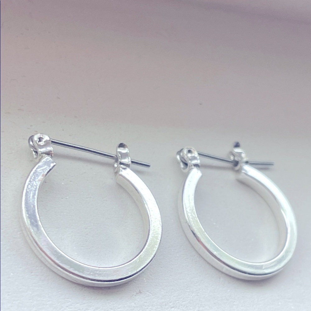Hoop Earrings Silver Tone